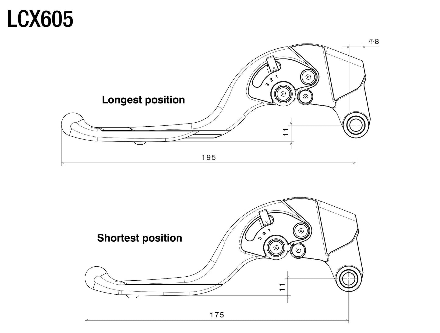 Adjustable Plus Clutch Levers : LCX605