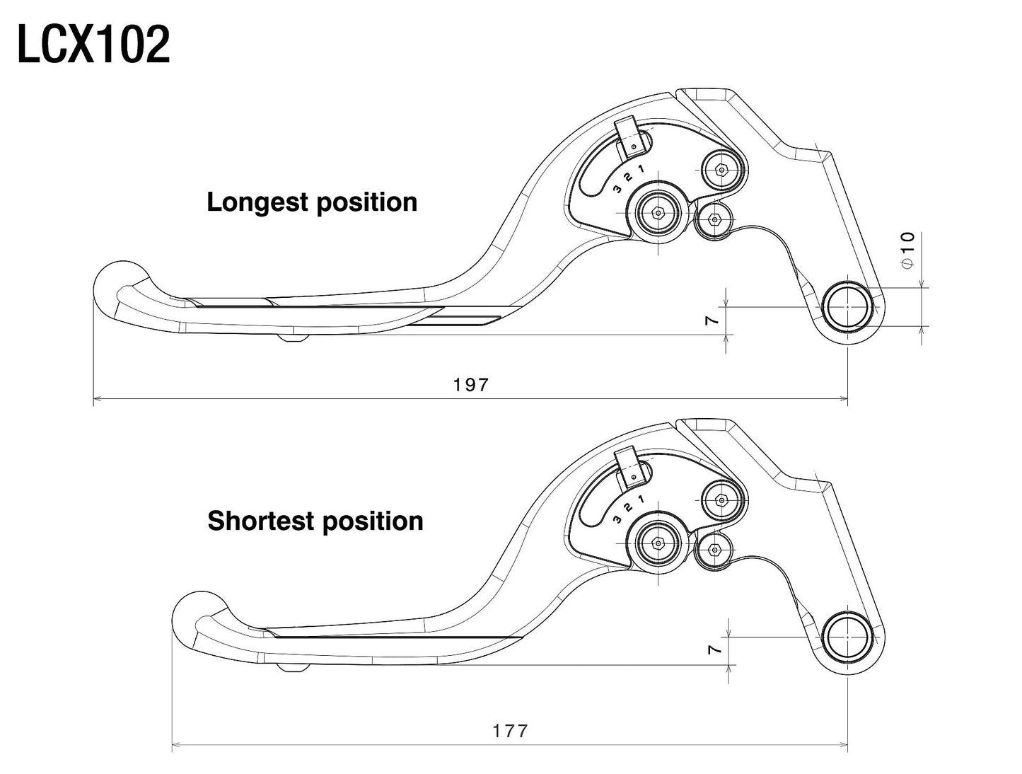 Adjustable Plus Clutch Levers : LCX102B