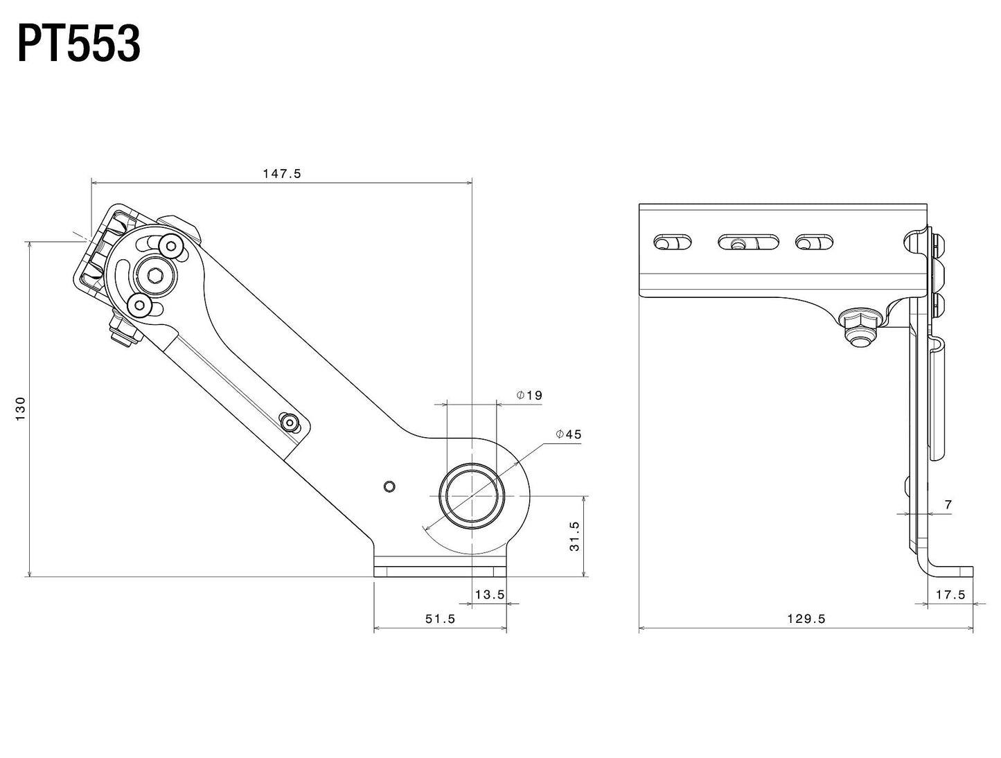 OutSide License Plate Support Kit : PT553B
