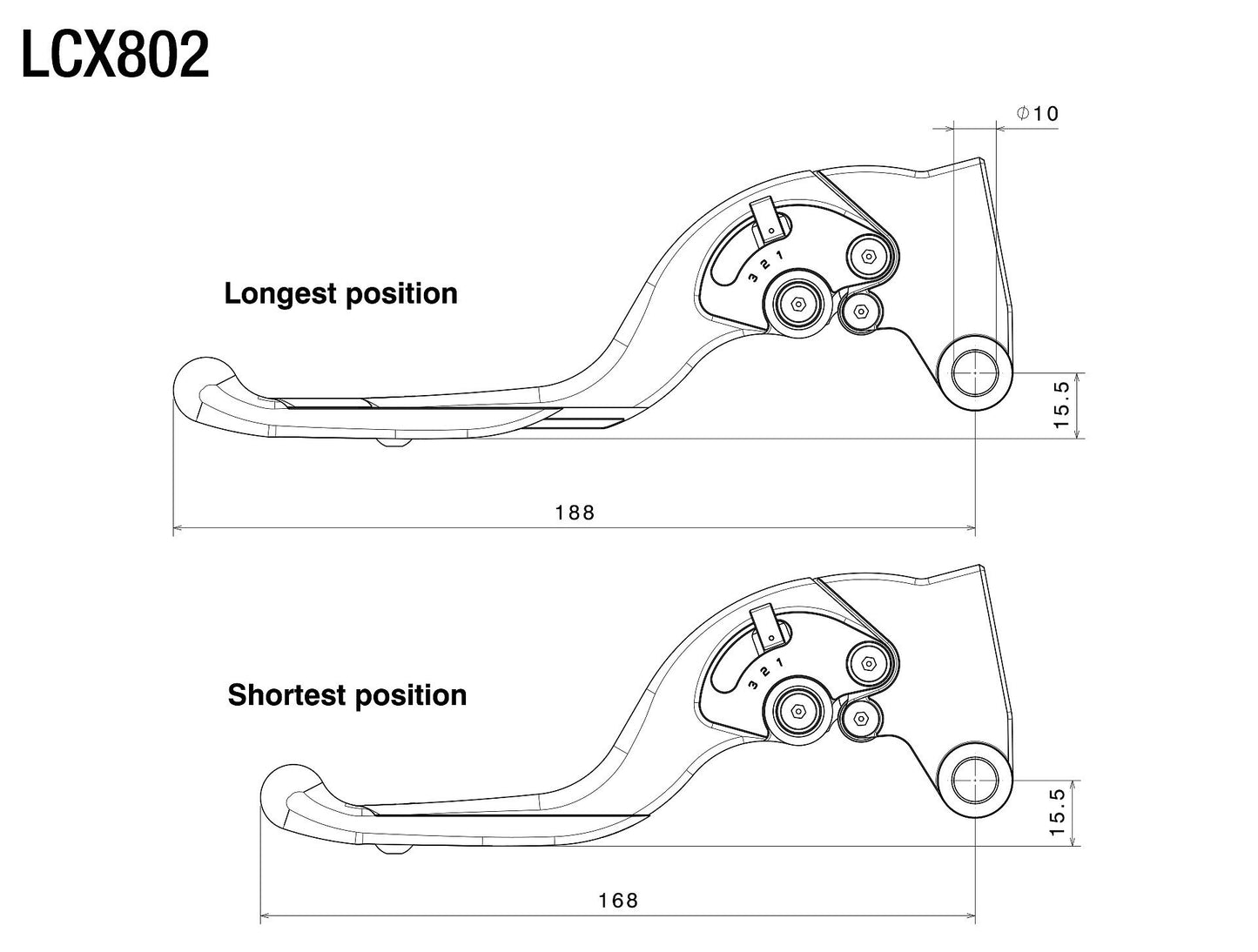 Adjustable Plus Clutch Levers : LCX802B