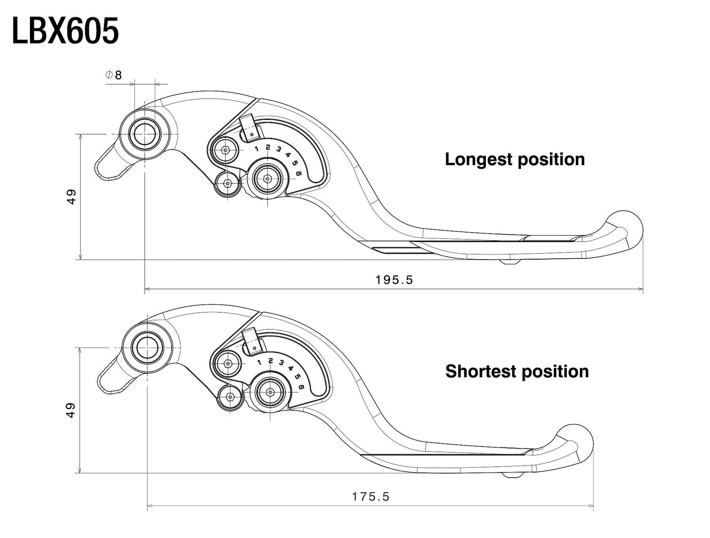 Adjustable Plus Brake Levers : LBX605B