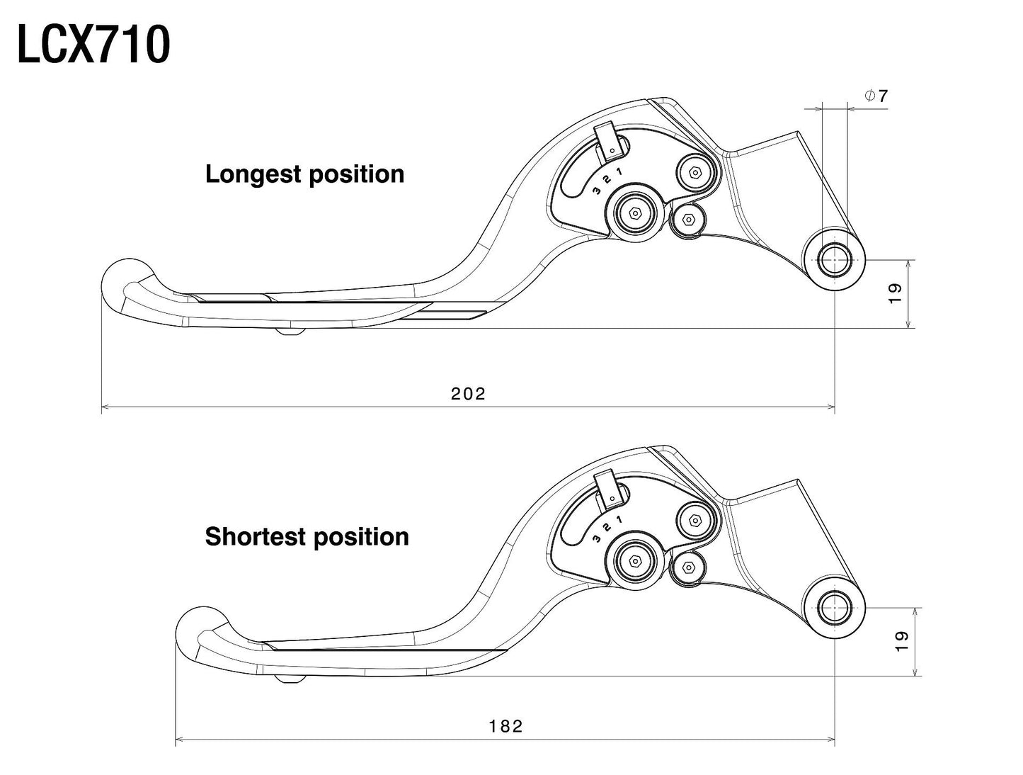 Adjustable Plus Clutch Levers : LCX710B