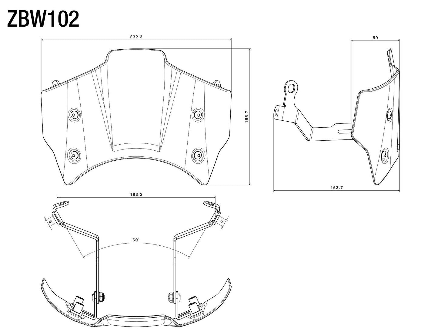 Headlight Fairing : ZBW102B