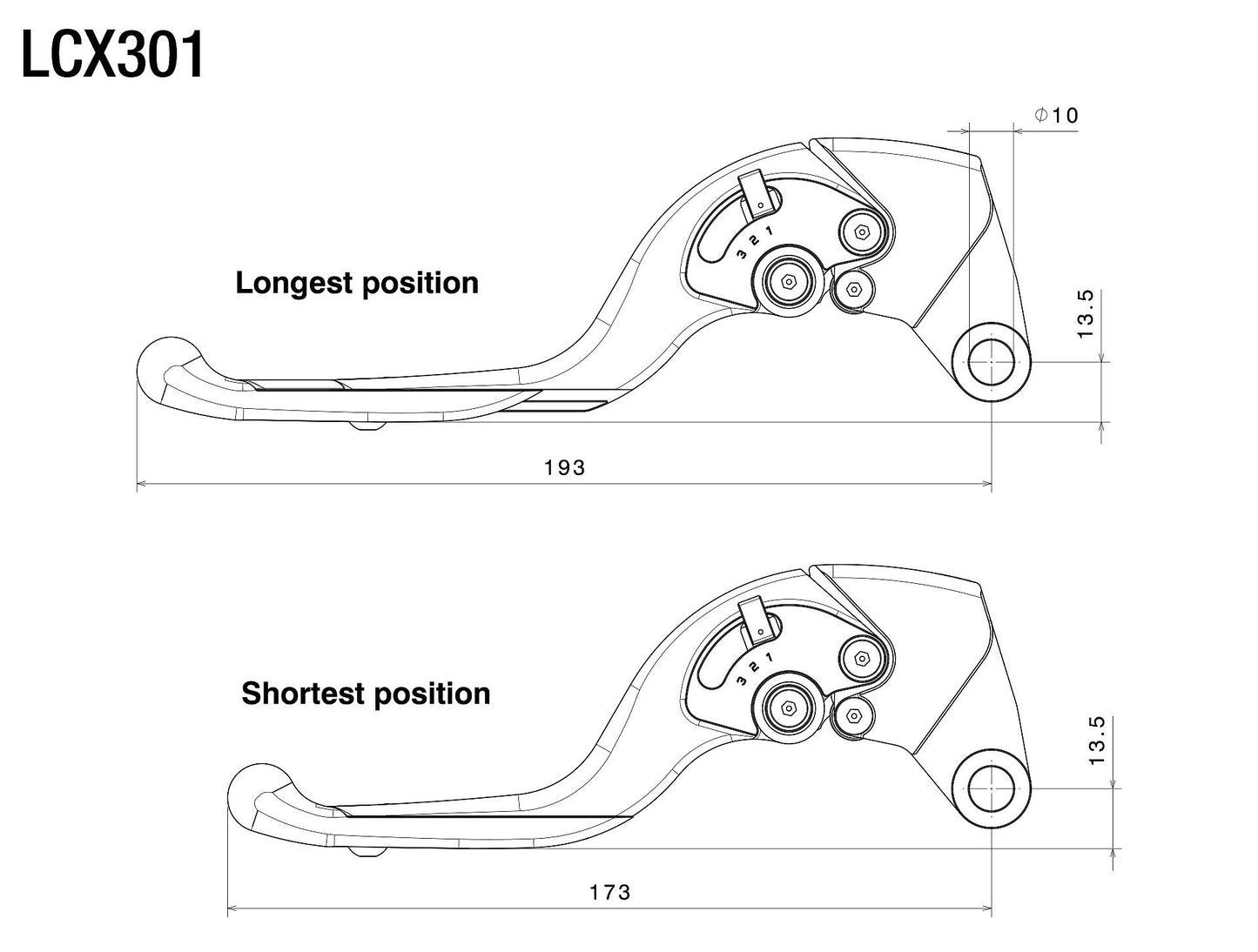 Adjustable Plus Clutch Levers : LCX301B