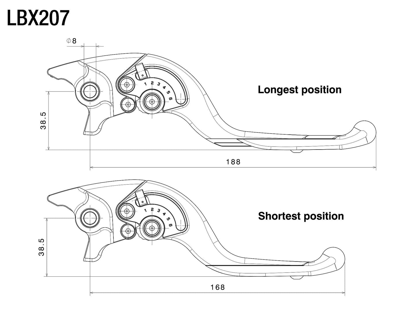 Adjustable Plus Brake Levers : LBX207