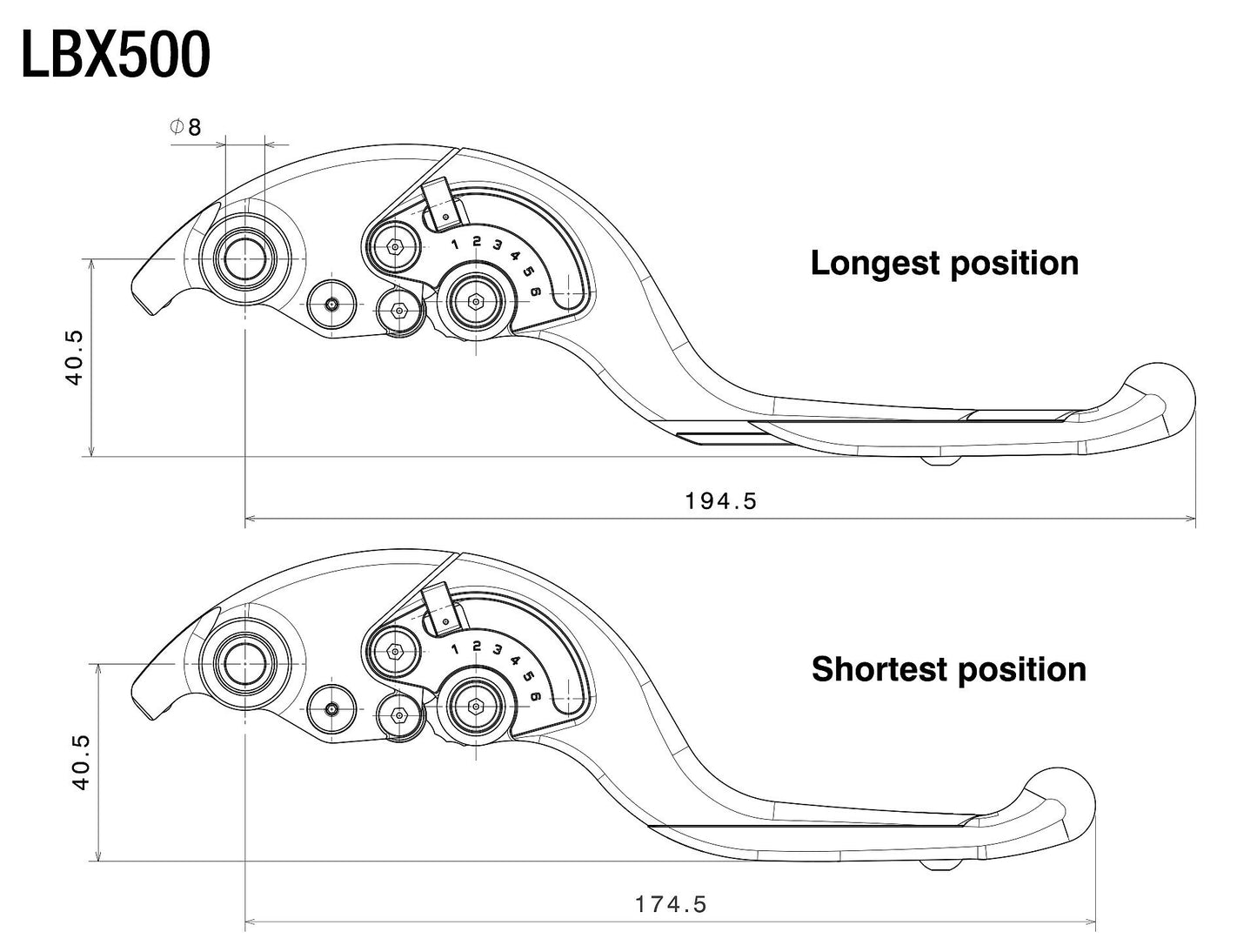 Adjustable Plus Brake Levers : LBX500