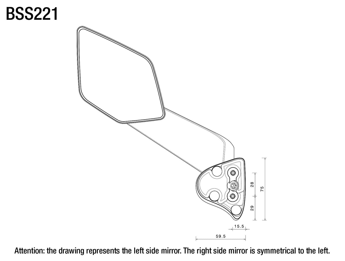 Stealth Max mirror for Yamaha : BSS221
