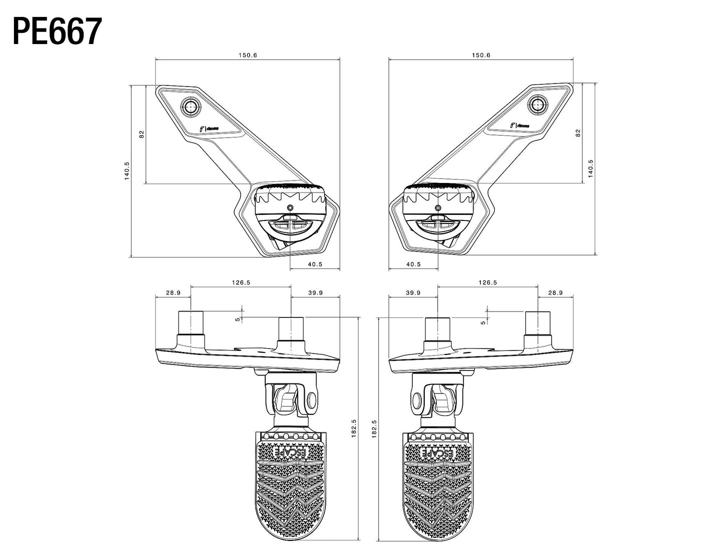 Passenger Peg Mounting Kit for Honda : PE667B