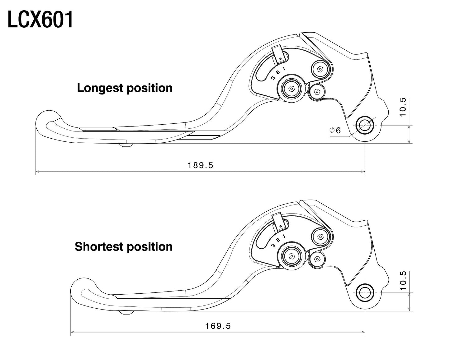 Adjustable Plus Clutch Levers : LCX601