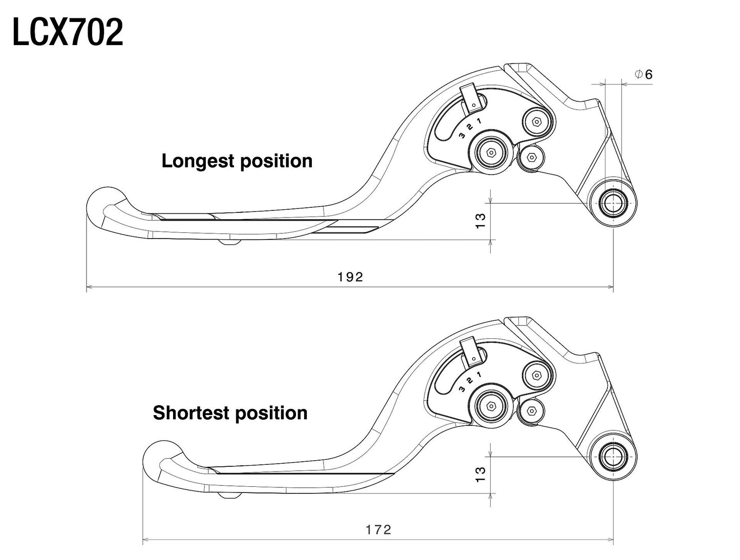 Adjustable Plus Clutch Levers : LCX702B