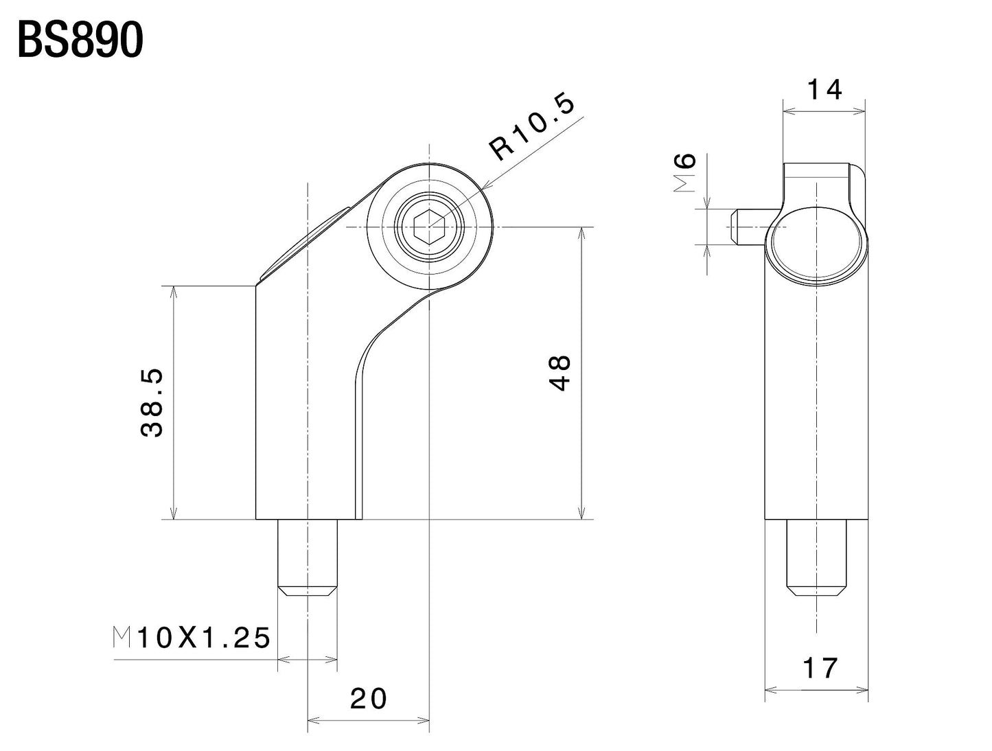Side Mount ミラーアダプター : BS890B