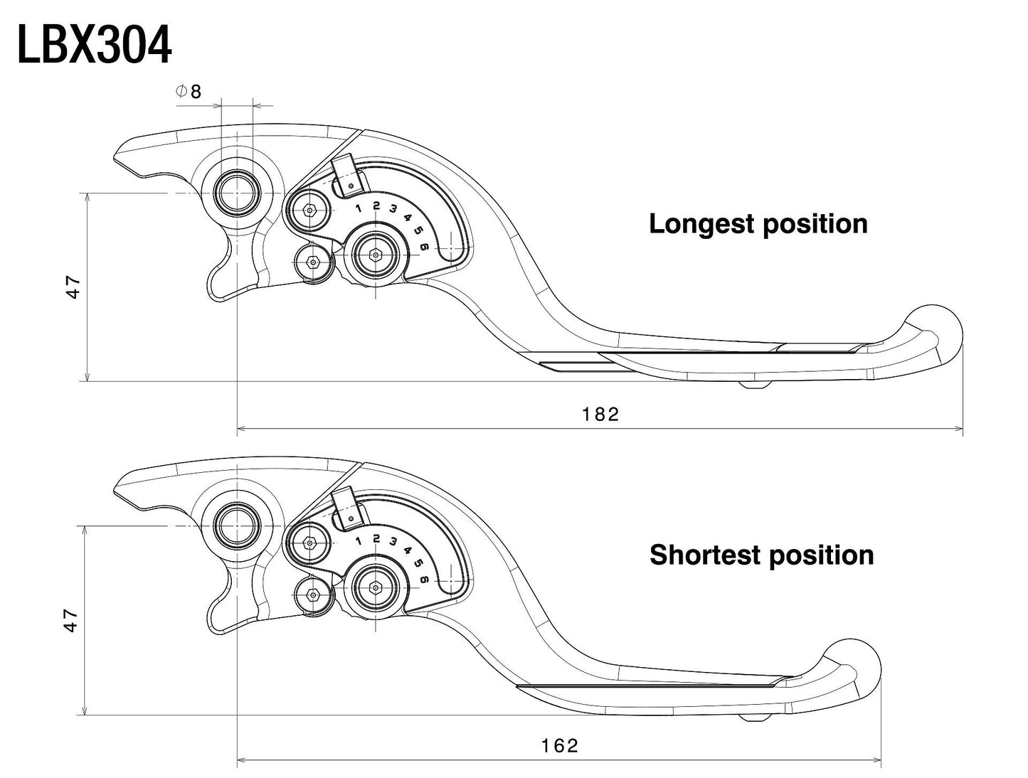 Adjustable Plus Brake Levers : LBX304