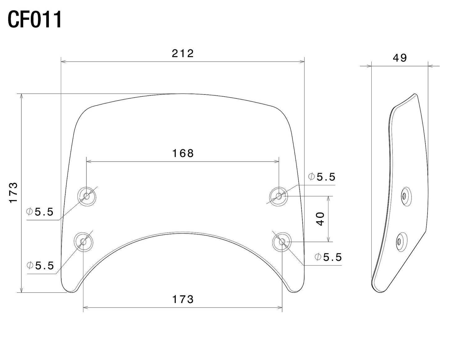 Lower Headlight Fairing : CF011