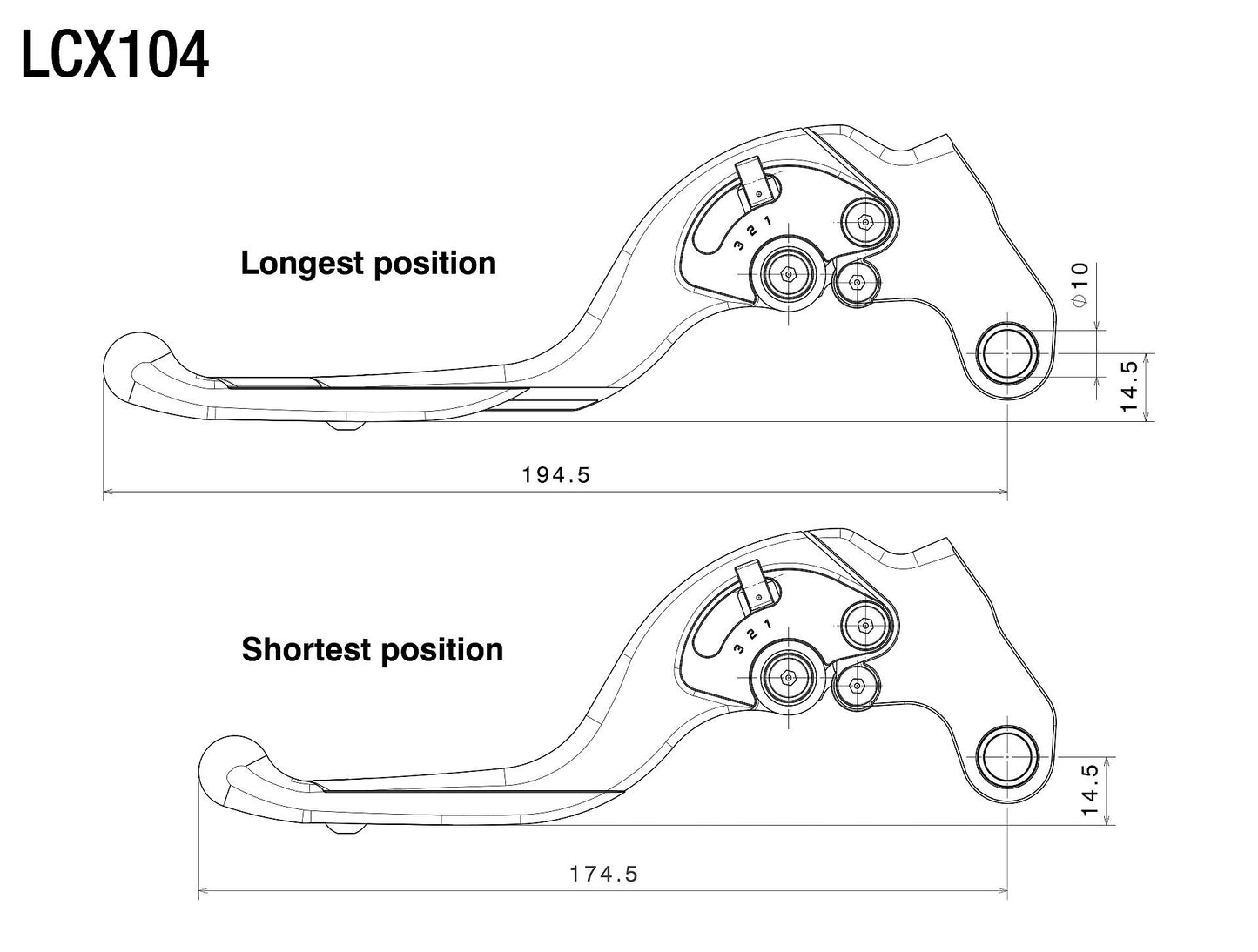 Adjustable Plus Clutch Levers : LCX104