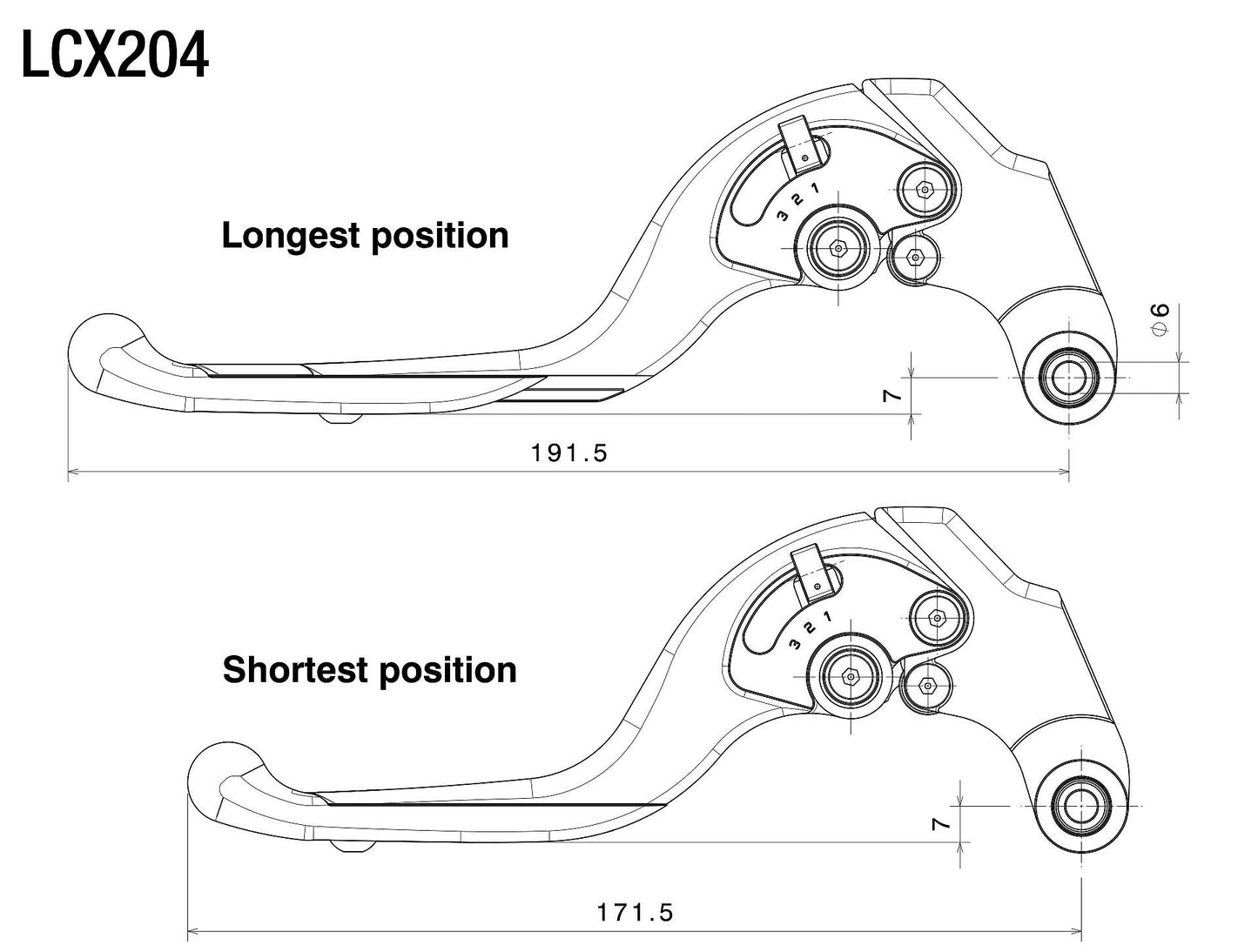 Adjustable Plus Clutch lever : LCX204