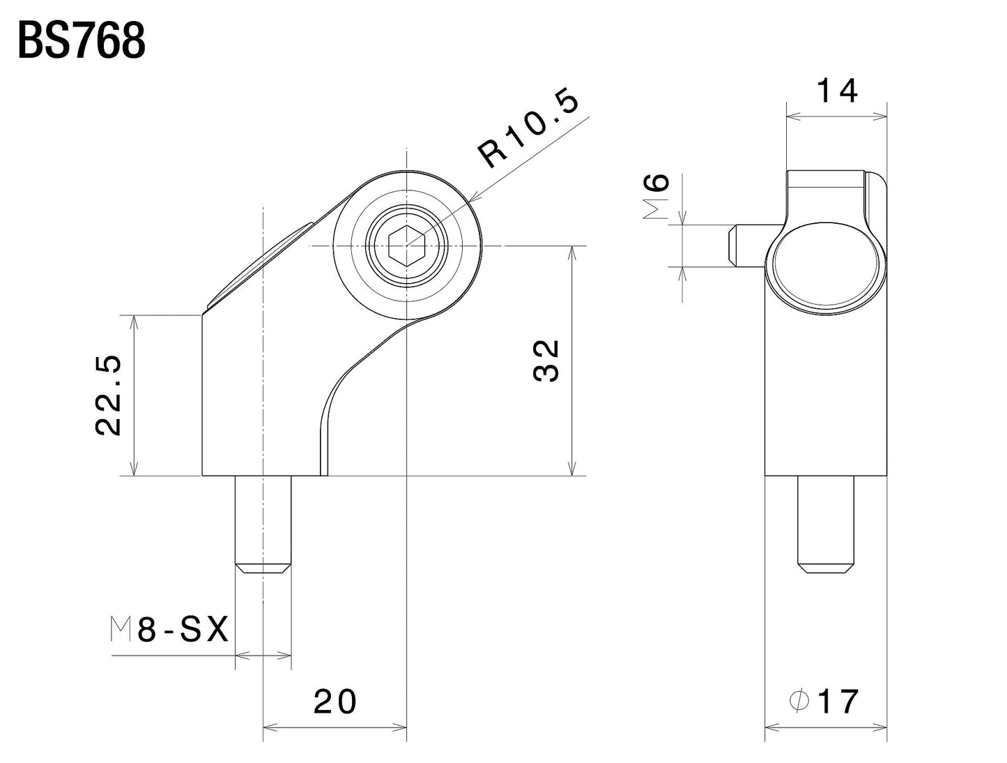 Side Mount ミラーアダプター : BS768B