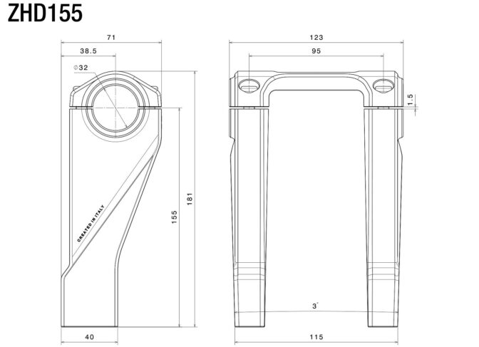 Raised and swept-back risers : ZHD155B