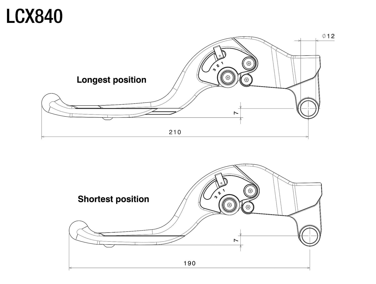 Adjustable Plus Clutch Levers : LCX840B
