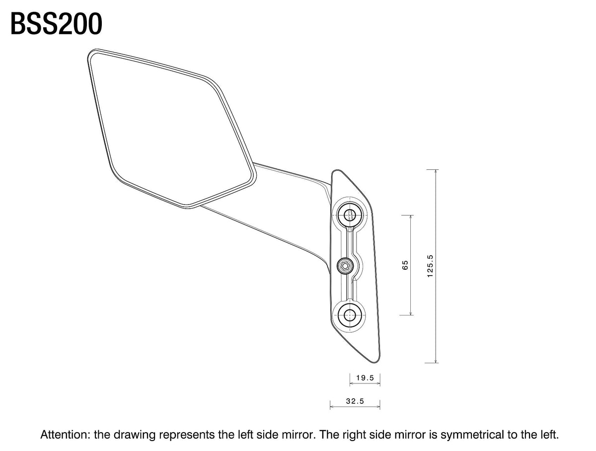 Stealth Max mirror for Yamaha T-Max : BSS200