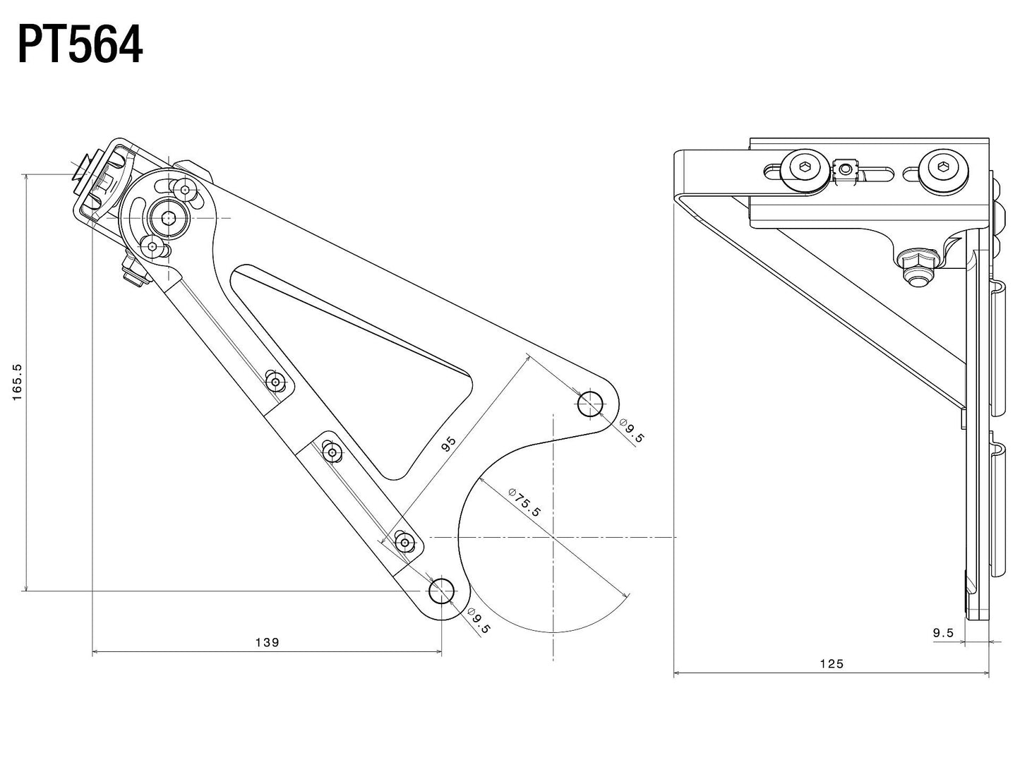 OutSide License Plate Support Kit : PT564B