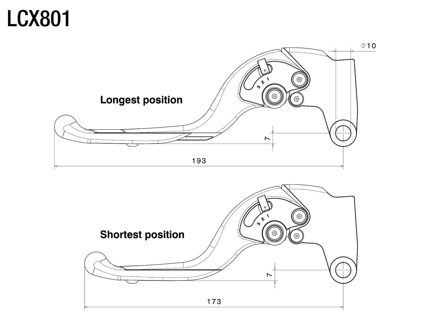 Adjustable Plus Clutch Levers : LCX801B