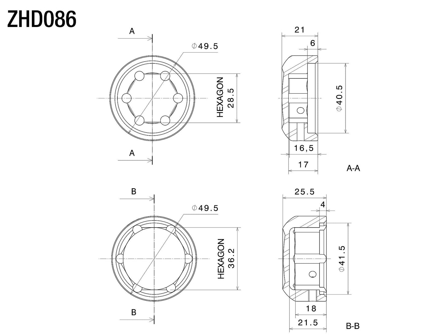 Rear Axle Nut Covers : ZHD086