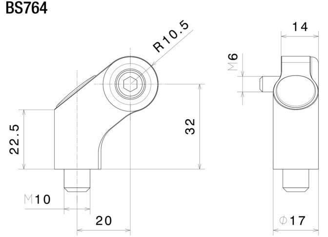 Side Mount ミラーアダプター : BS764B