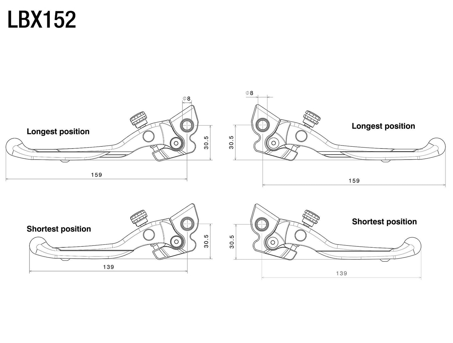 Adjustable Plus Brake levers : LBX152