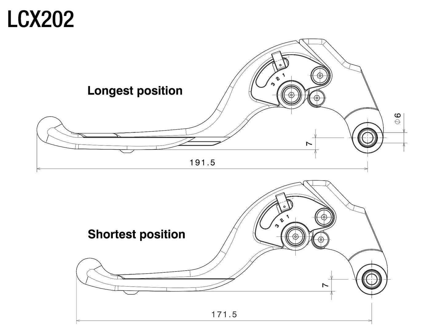 Adjustable Plus Clutch Levers : LCX202