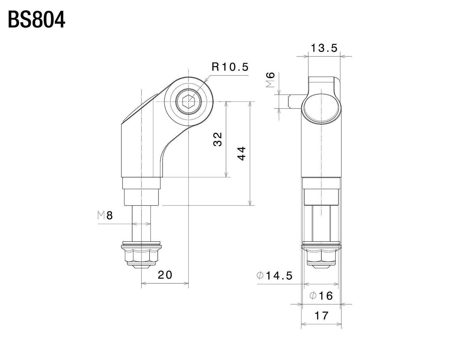 Side Mount ミラーアダプター : BS804B