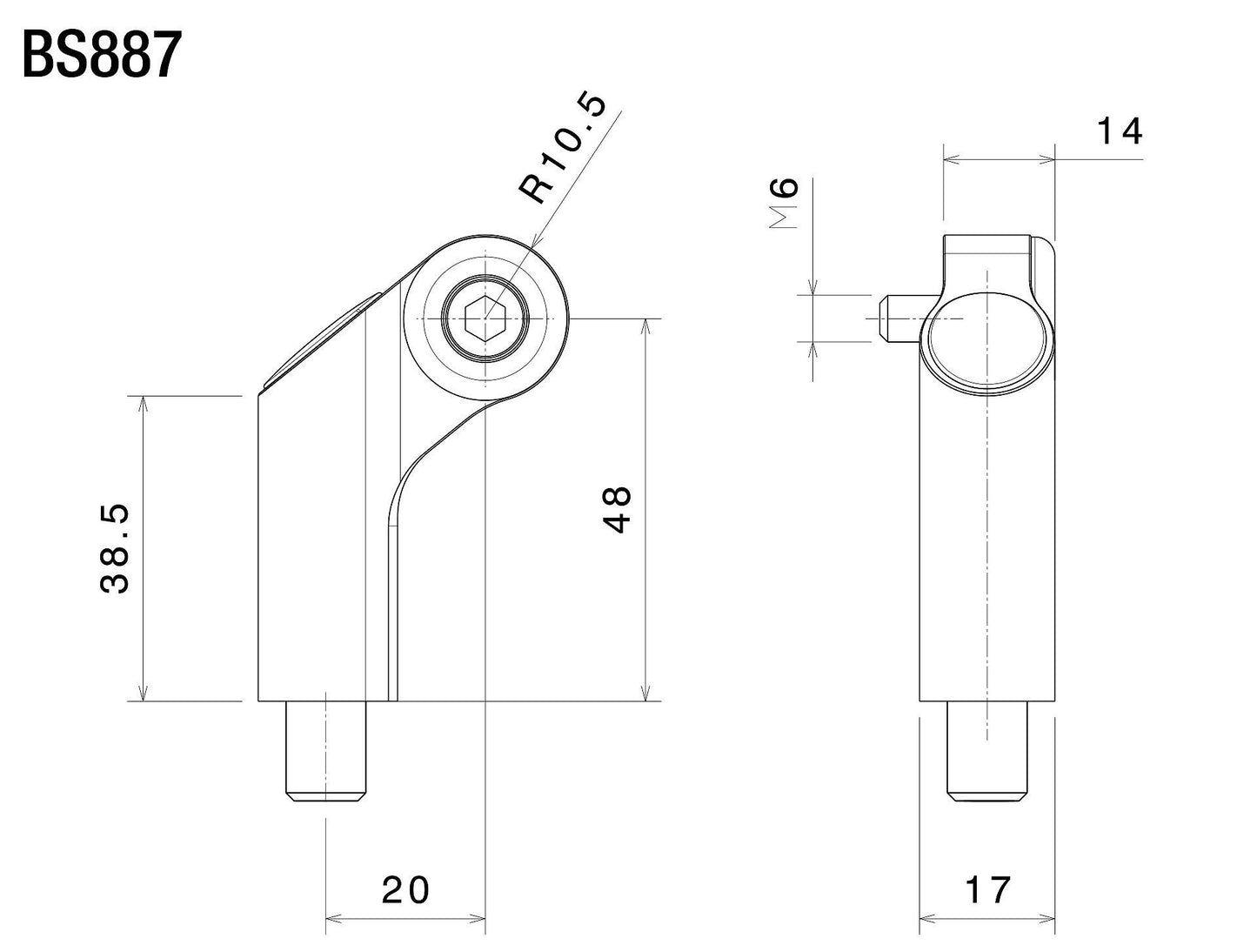 Side Mount ミラーアダプター : BS887B