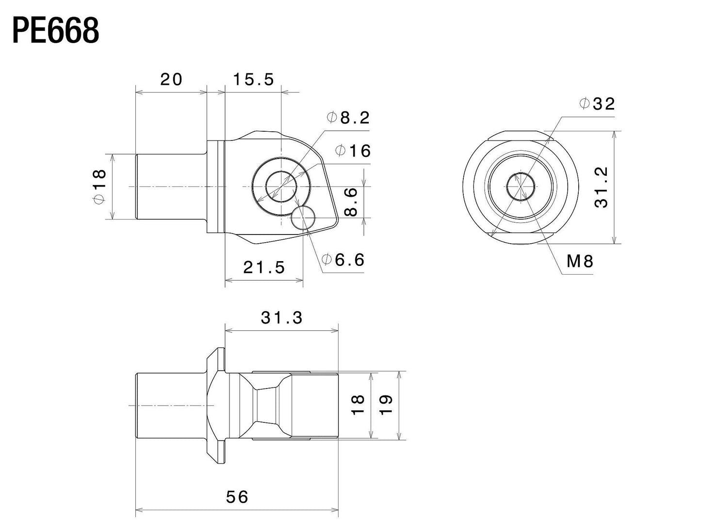 ステップペグ アダプター : PE668B