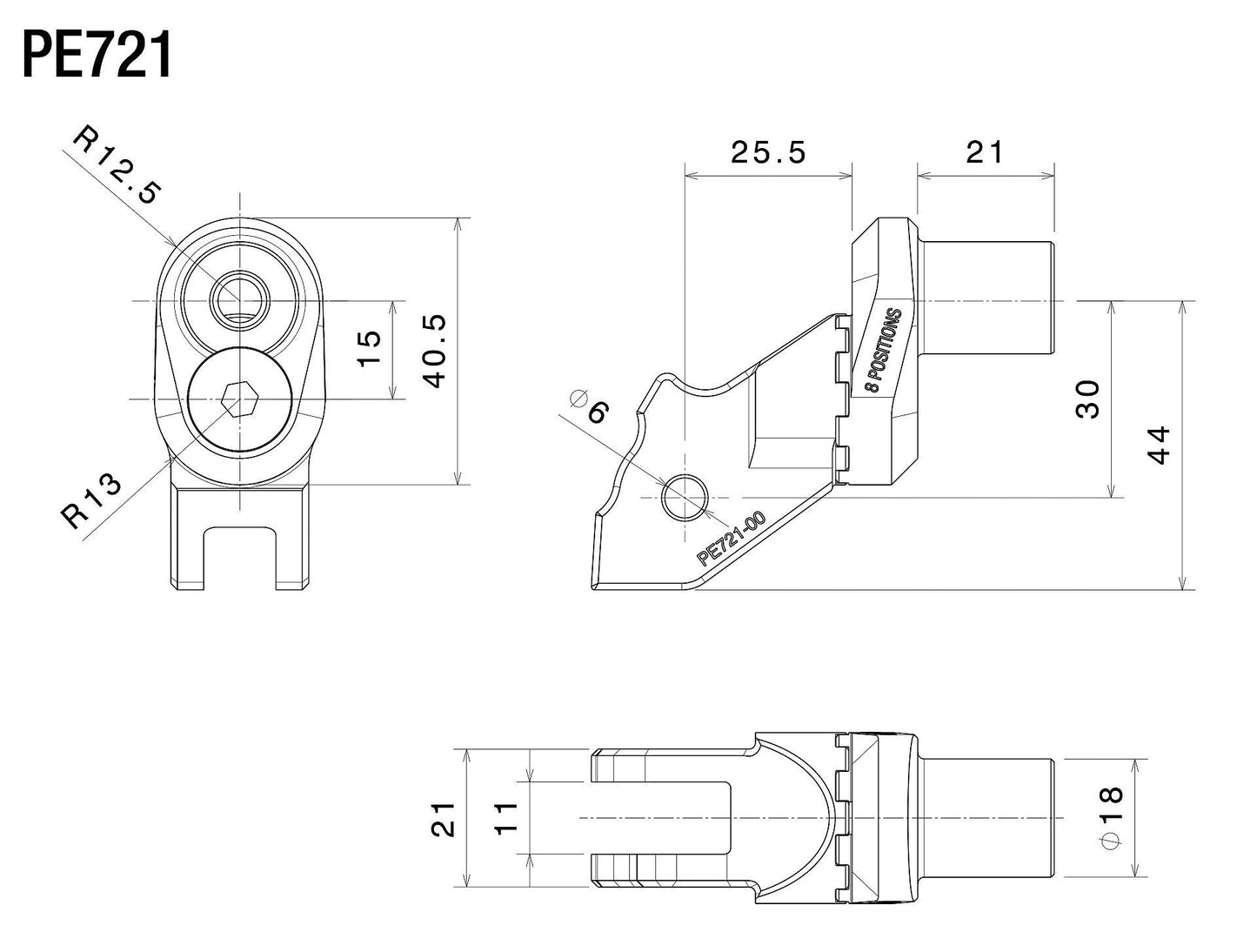 アジャスト機能付 ステップペグ アダプター : PE721B