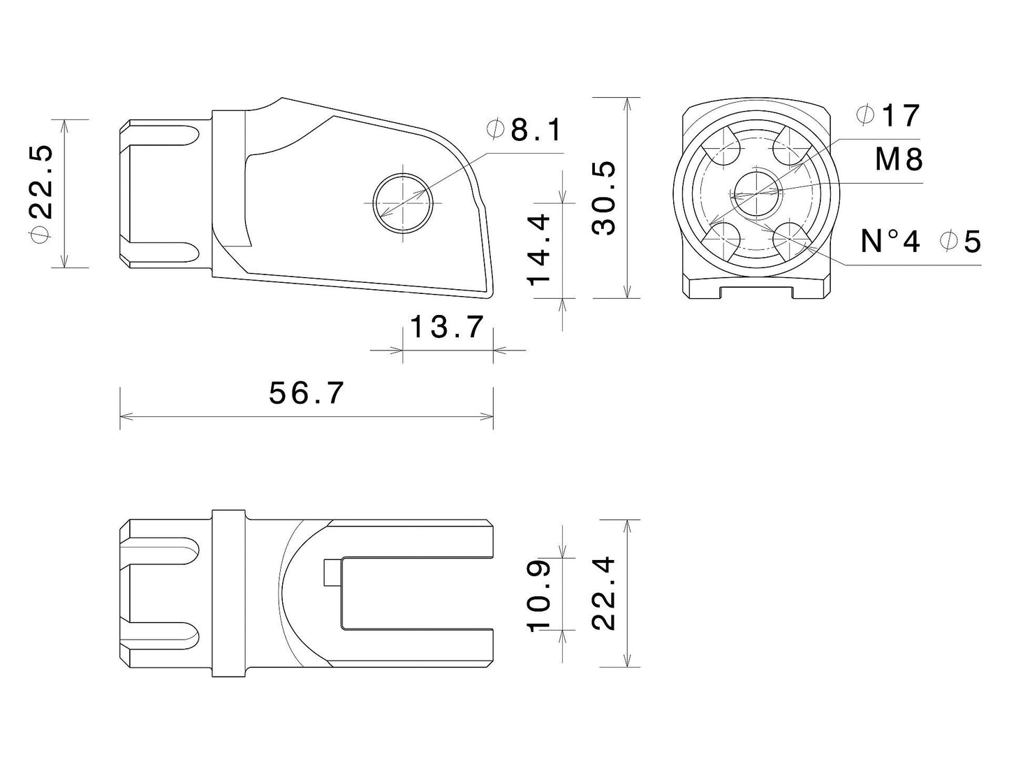 ステップペグ アダプター(∅ 22 mm) : PE724B