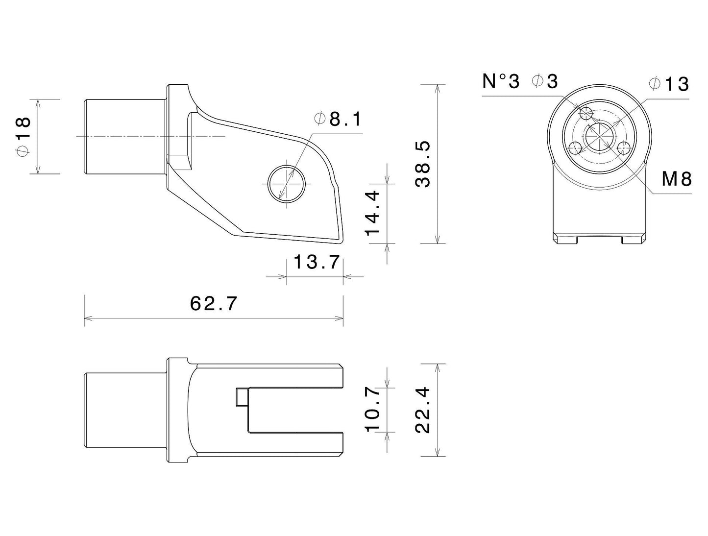 ステップペグ アダプター(∅ 18 mm) : PE725B
