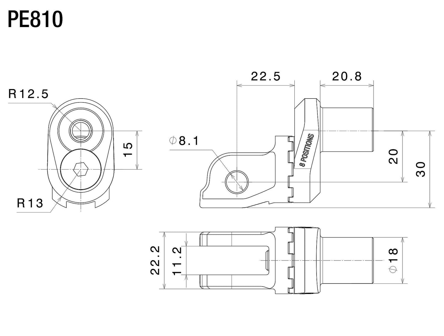 アジャスト機能付 ステップペグ アダプター : PE810B