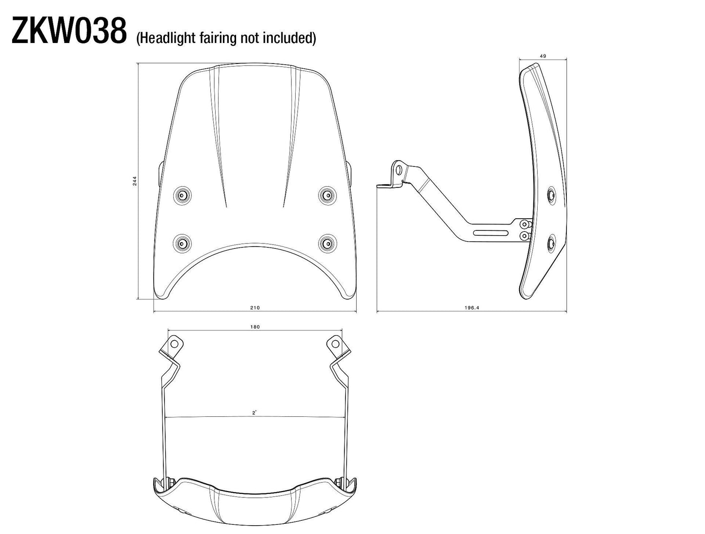 Headlight Fairing アダプター : ZKW038B