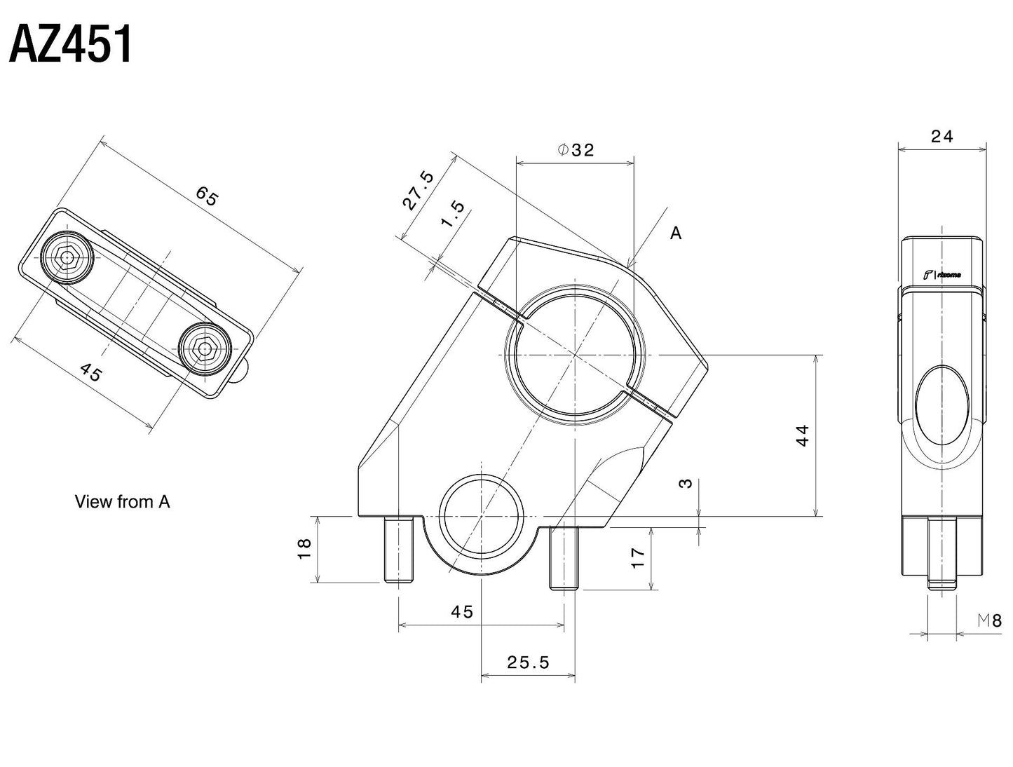 Raised and Swept-Back Risers : AZ451D