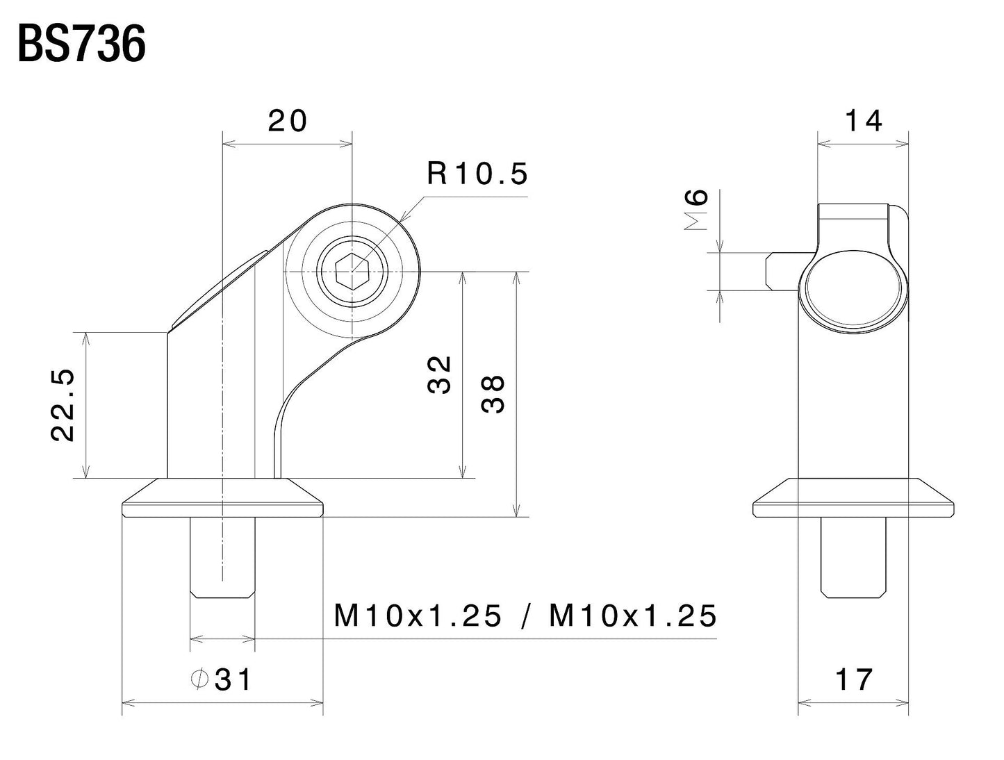 Side Mount ミラーアダプター : BS736B
