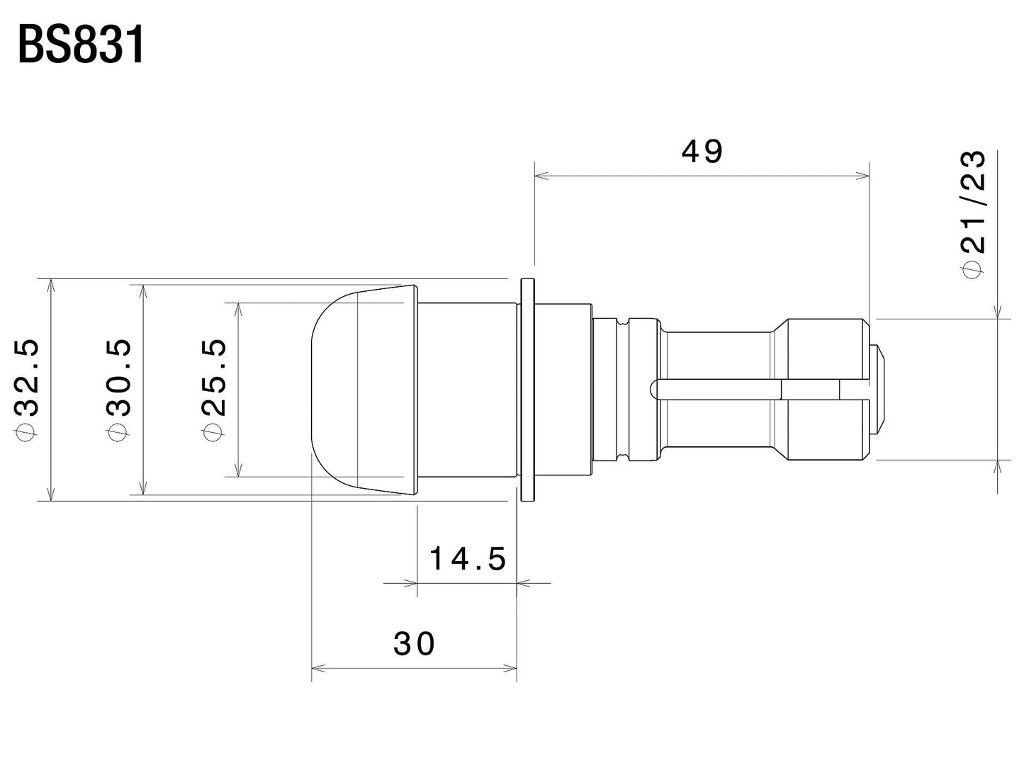 Bar Mount ミラーアダプター : BS831B