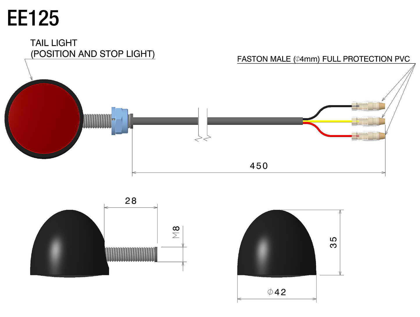 Café Racer Style Rear Light : EE125B