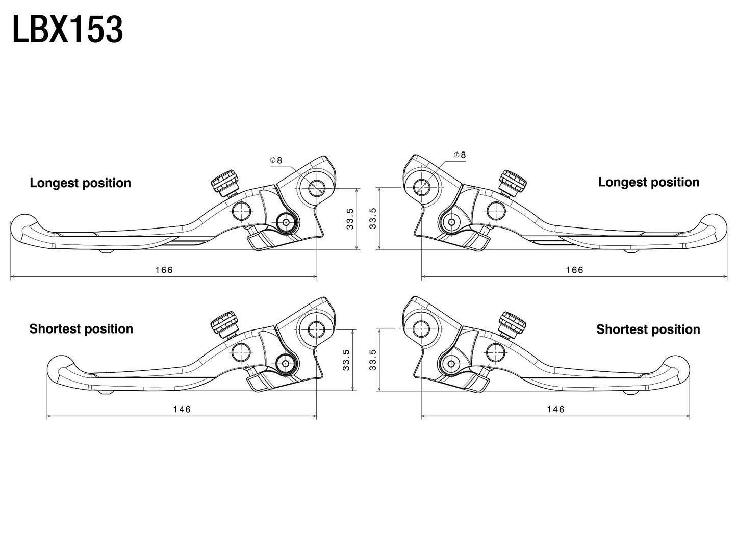 Adjustable Plus Brake levers : LBX153