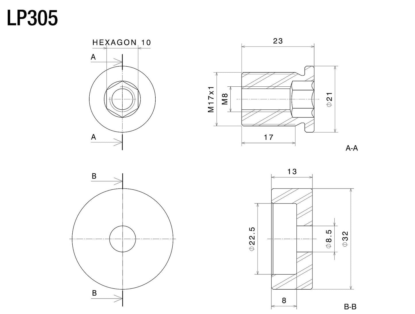 バーエンドアダプター : LP305B