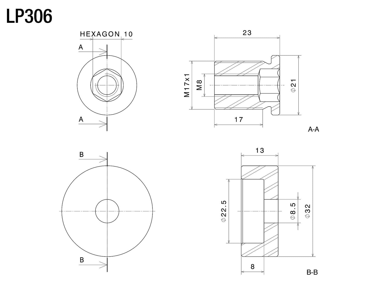 バーエンドアダプター : LP306B
