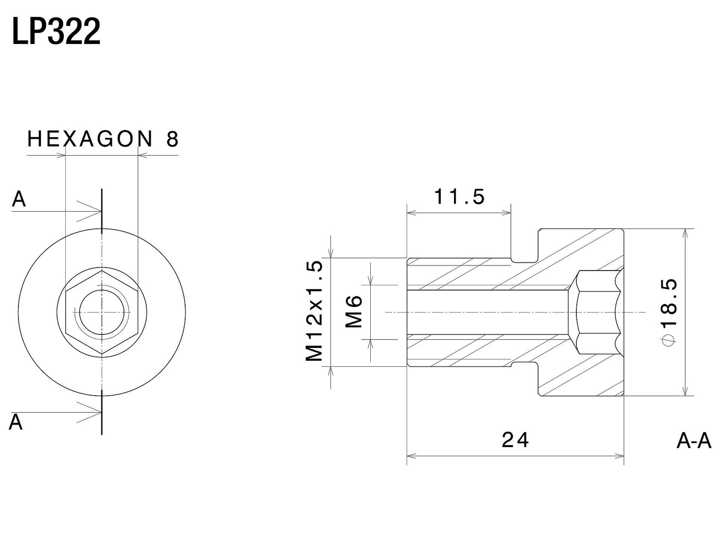 バーエンドアダプター : LP322B