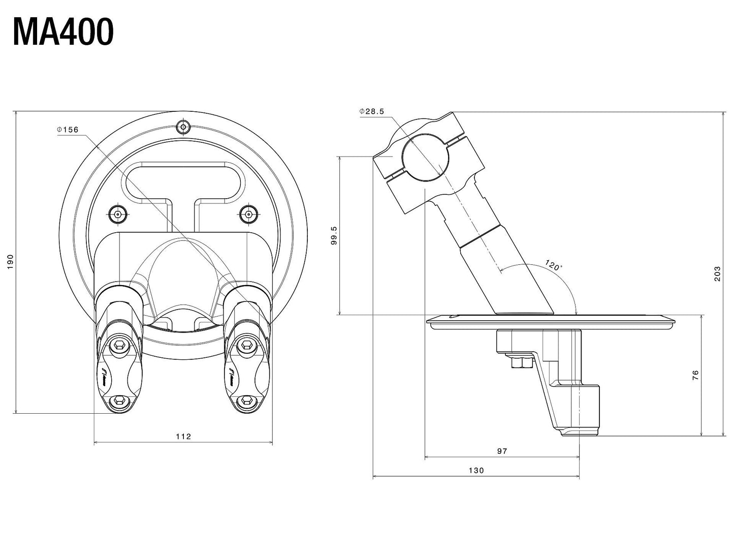 Riser Kit for Yamaha : MA400B
