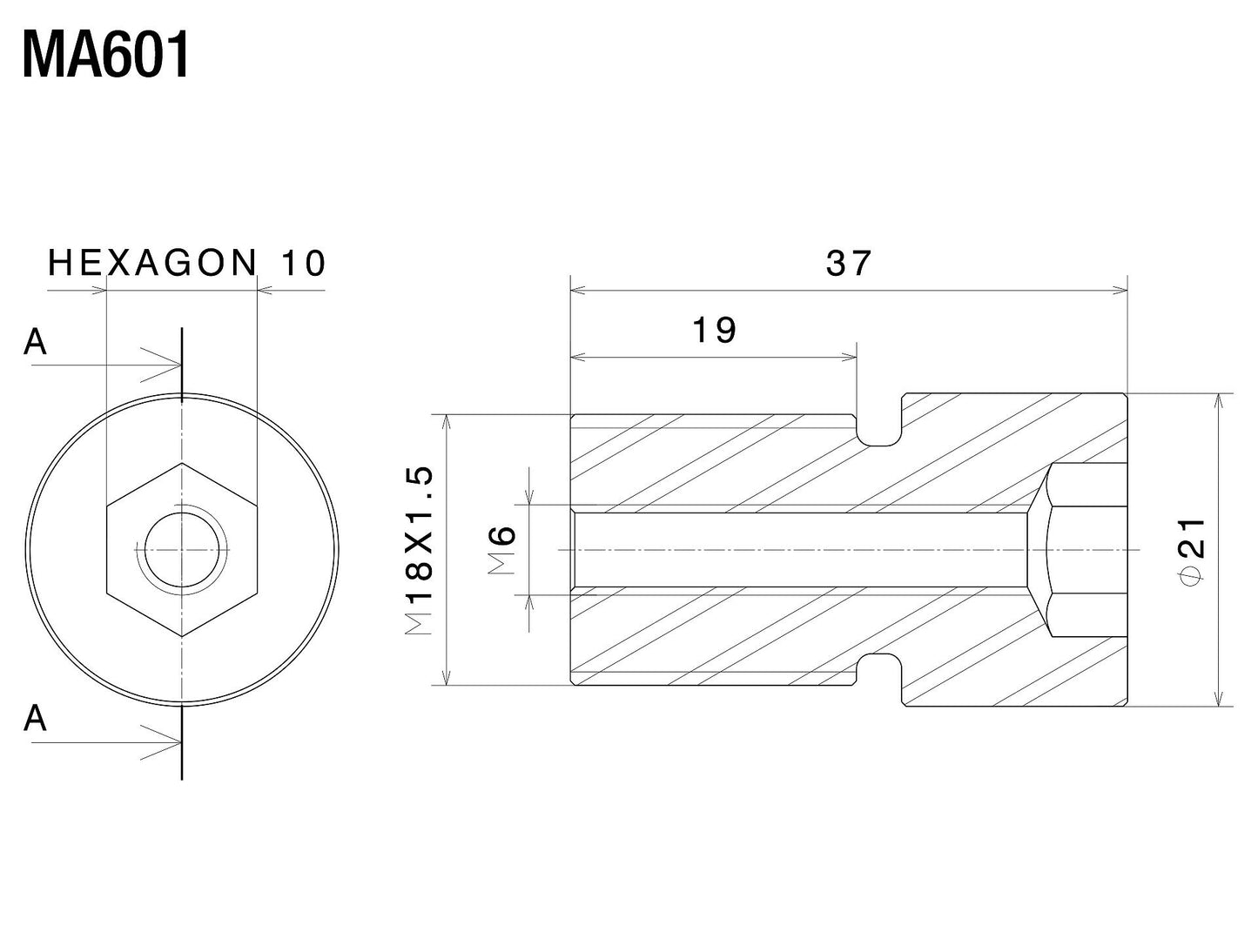 Bar Mount ミラーアダプター : MA601B