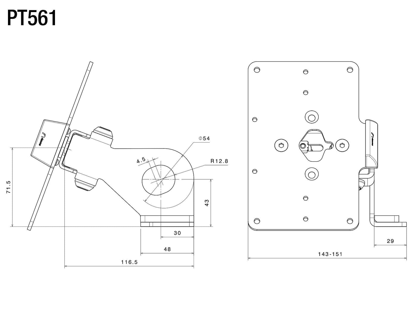 OutSide License Plate Support Kit : PT561B
