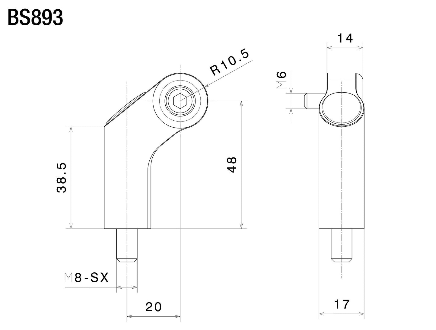 Side Mount ミラーアダプター : BS893B