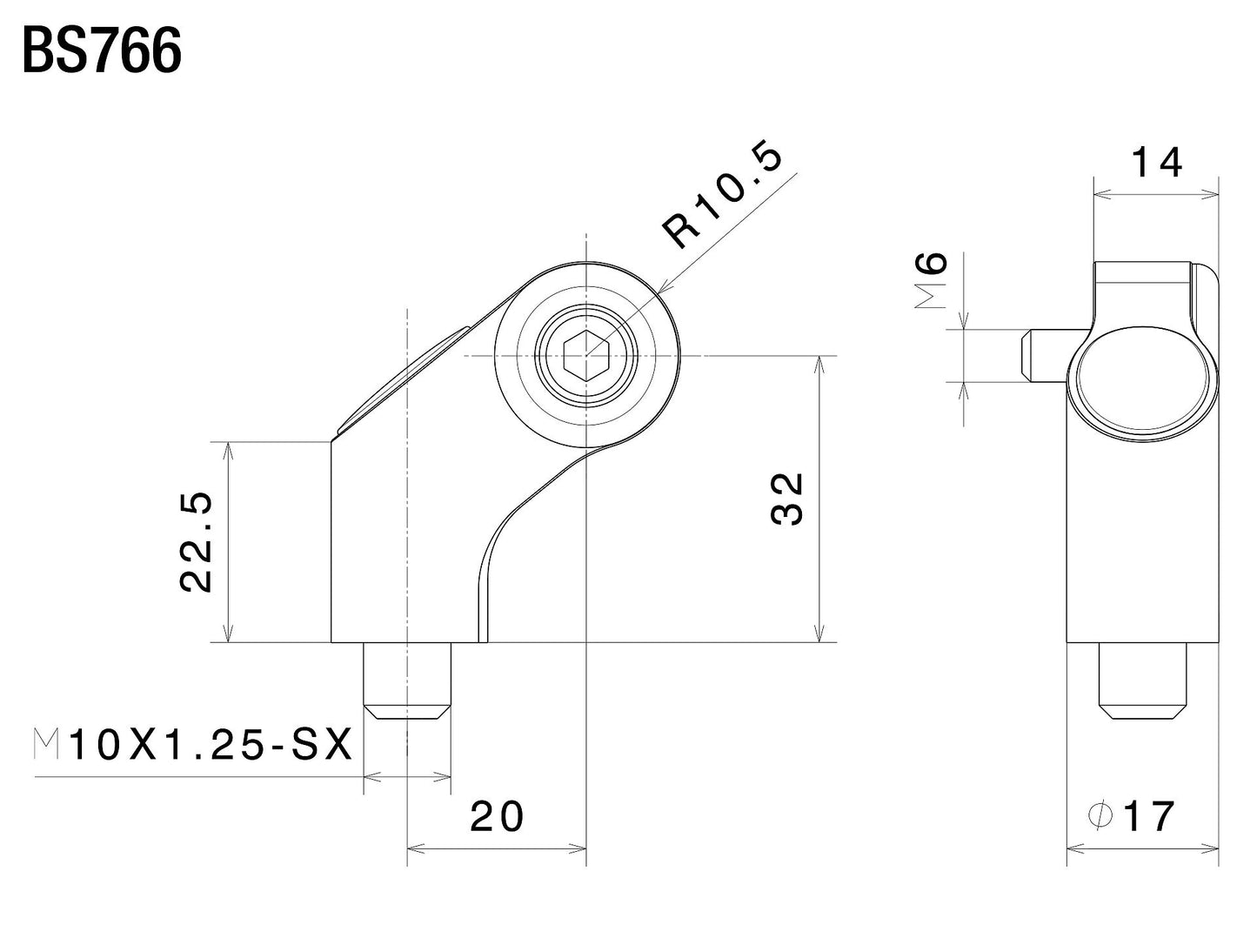 Side Mount ミラーアダプター : BS766B